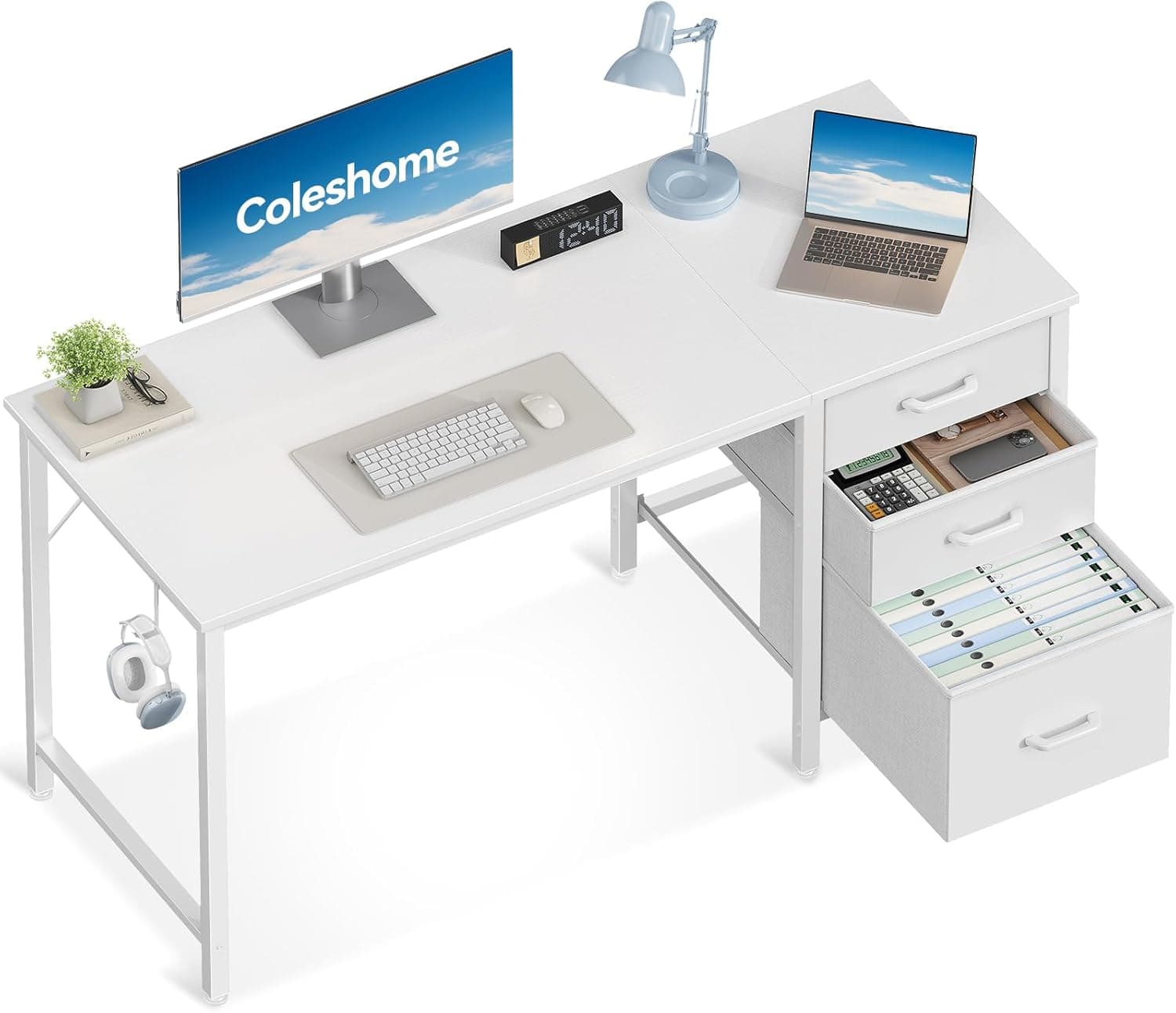 Coleshome 120 × 48 cm tres cajones de tela